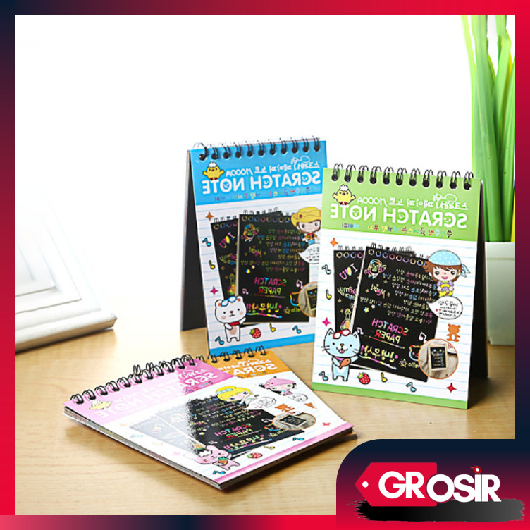 

Grosir - 5817 Scratch Note Mini / Buku Gambar Mini Tulis Gores Ajaib Colourfull / Buku Magic Warna Colourful Scratch Note Kecil