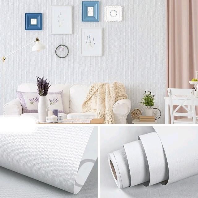 Terlaris - PROMO SPESIAL BELI 5 DIKIRM 6 Wallpaper dinidng polos estetik elegan abu tua muda putih w