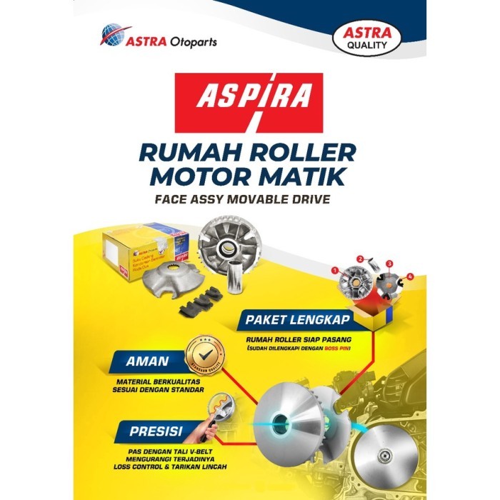 RUMAH ROLLER SET PLUS BOSH K44 ASPIRA BEAT POP SCOOPY VARIO 110 FI ESP