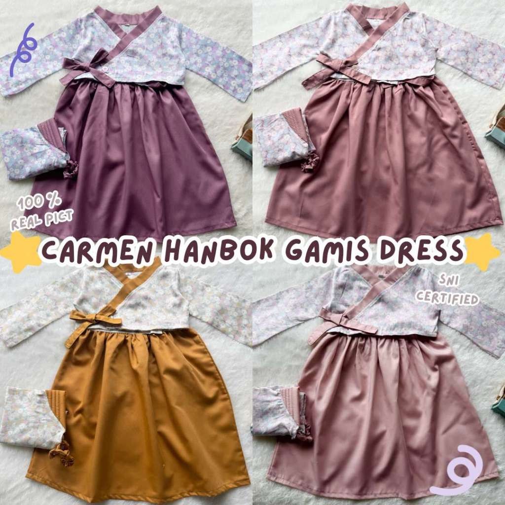 YANCSHOP yukii HANBOK GAMIS DRESS kimono anak balita perempuan 0-12 bulan 1- 2 tahun dress muslim se