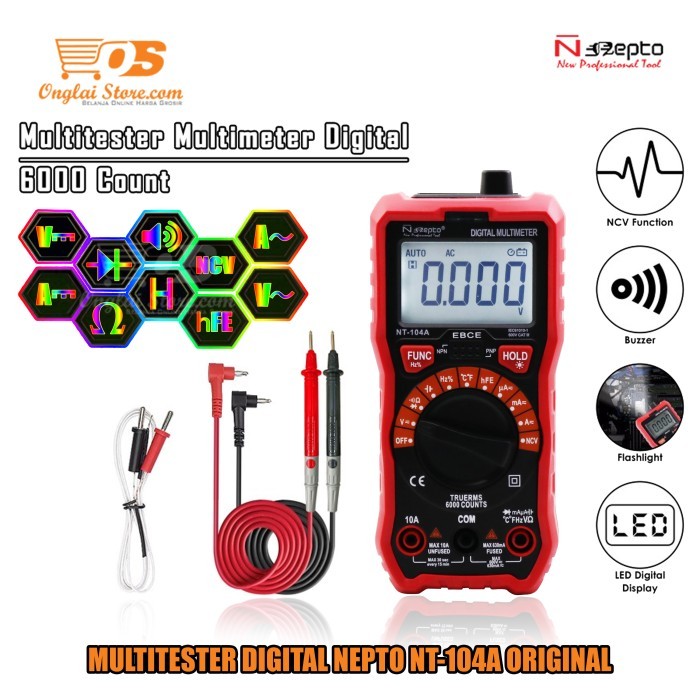 Multitester Digital Nepto NT-104A Avometer LED NCV Multimeter Original