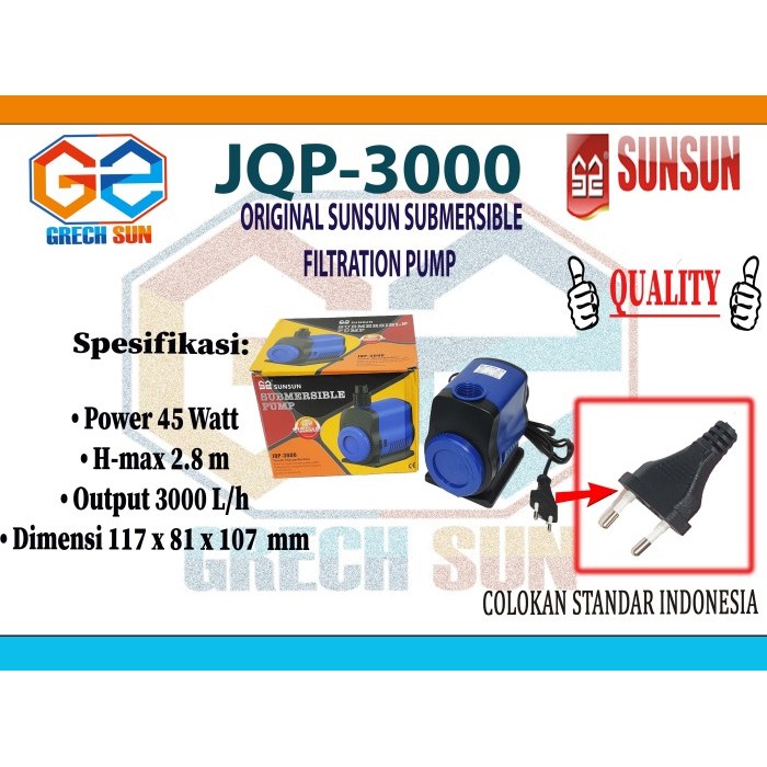ORIGINAL SUNSUN JQP 3000 SUBMERSIBLE FILTRATION PUMP POMPA CELUP