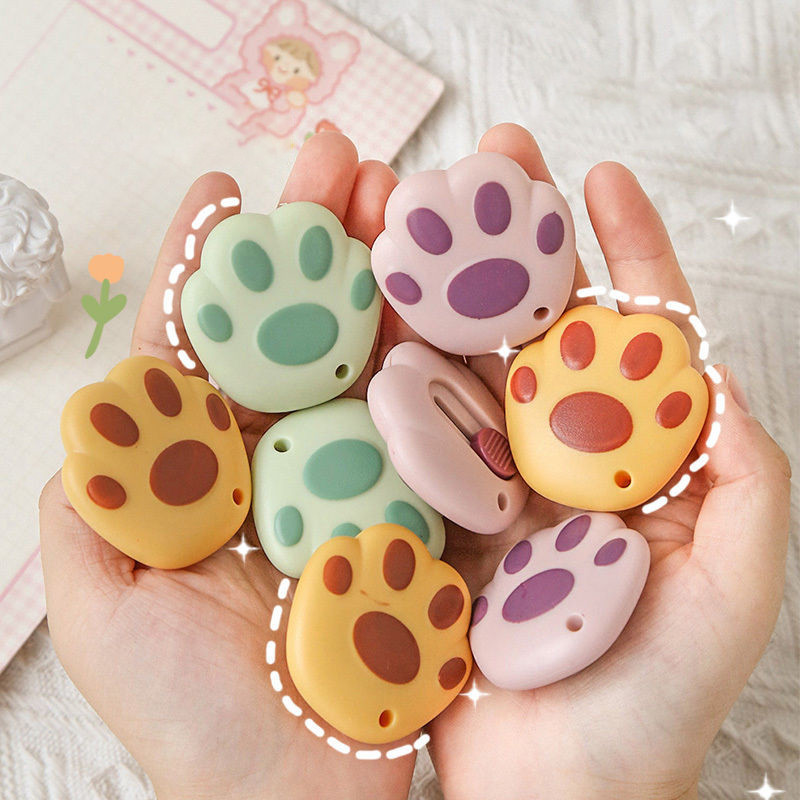 

Mini Cute Utility Knife Kawaii Cat Paw Pocket Knife DIY Paper Cutter Express Box Envelope Opener Korean Stationery School Office