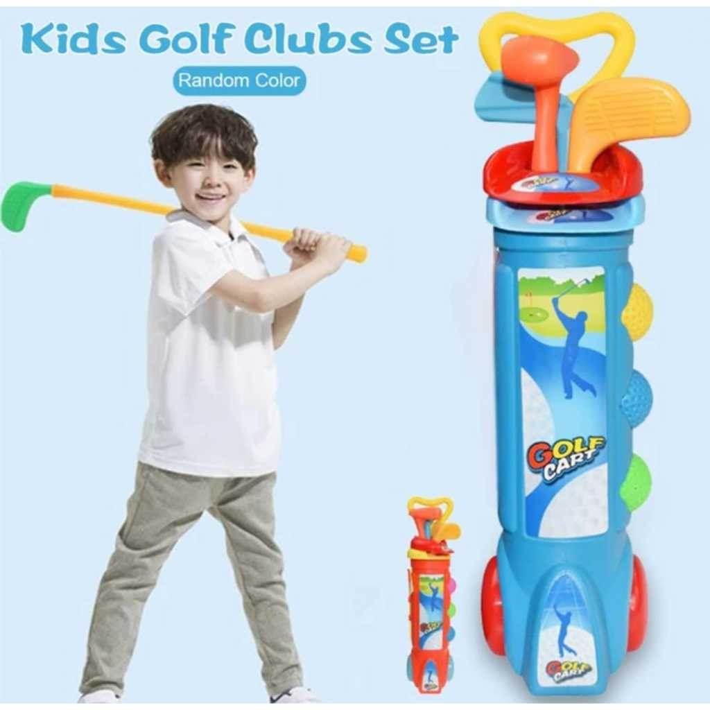 ZARISHOP.ID IM902 Golf Bag Set Mainan Stick Golf Mainan Edukasi Olahraga Anak Set Golf