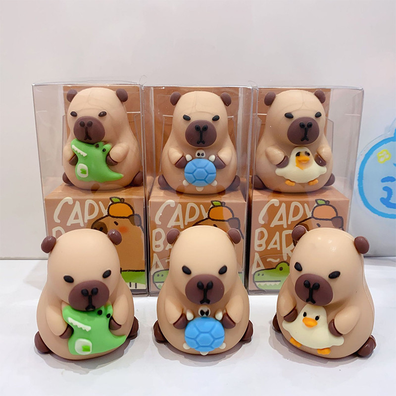

New Creative Capybara 3D Cartoon Shape Pencil Sharpener Cute Cartoon Kid Silicone School Stationery Children's Day Gift