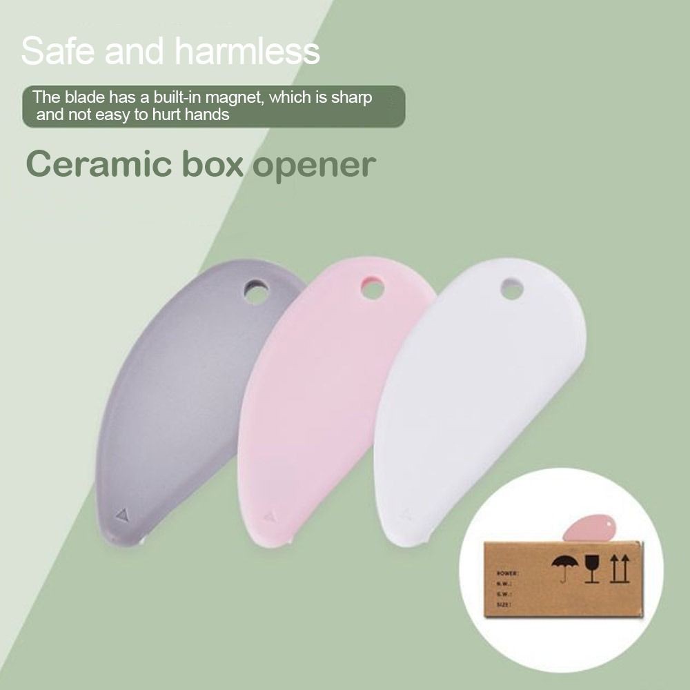 

Mini Box Cutter Fits Keychain Ceramic Blade Safety Cutter Package Opener & Coupon Cutter Built-in magnetic(2pcs)