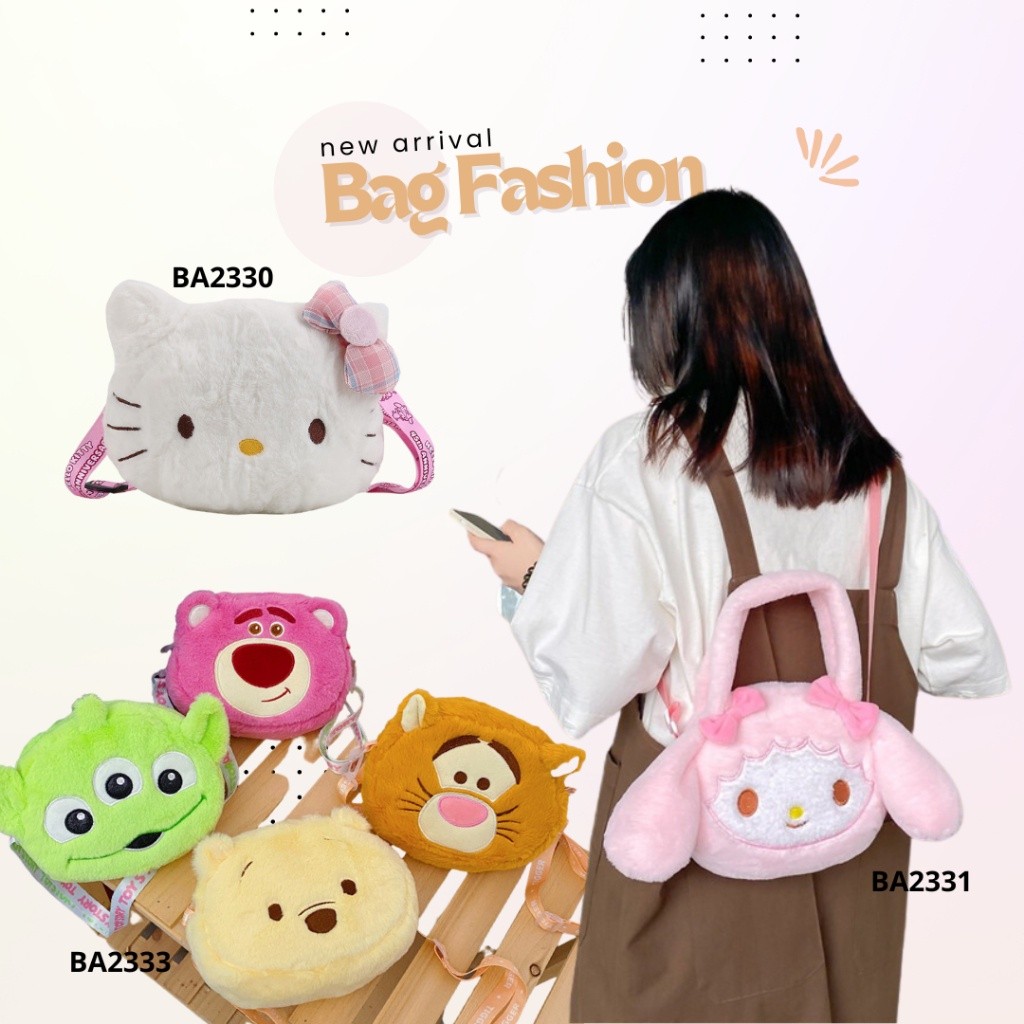 VEROSAE_SHOPlittlekiddoss Tas selempang boneka hello kitty my melody lotso winnie the pooh tas bahu 
