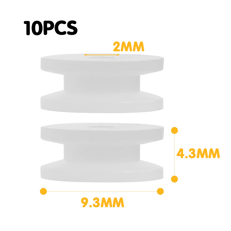 Katrol Mini Plastik Small Pulley Wheel 10pcs Roda Gear Motor Diy 2x9.3mm Untuk Mainan Edukatif Robot