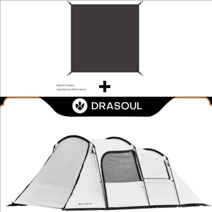 DRASOUL LANDWOLF TUNNEL TENT/ Tenda Tunnel Drasoul Landwolf - Ivory White