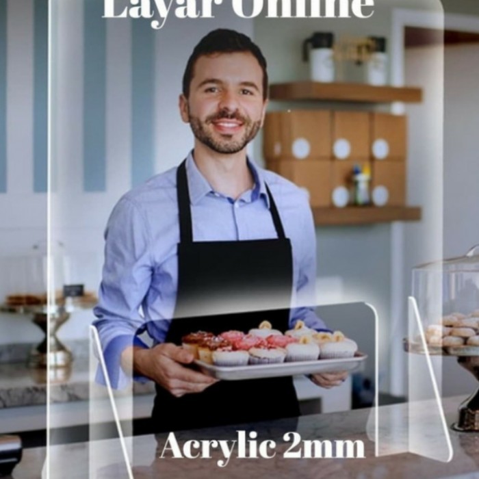 Sekat meja / sekat acrylic / sekat anti corona uk. 100x80cm