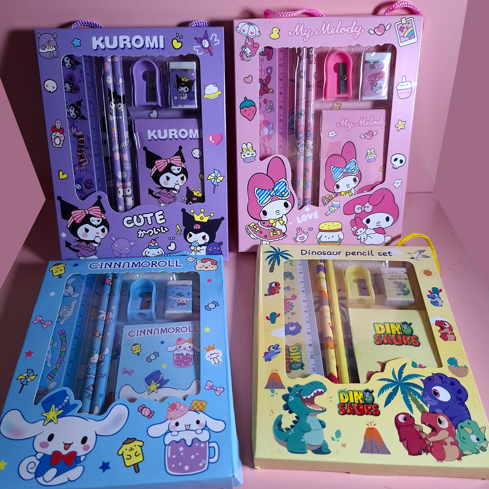 

Set Alat Tulis Sanrio 5in1 - Kuromi - Melody - Cinamoroll - Impor - ATK - Stationary - Pensil - Note