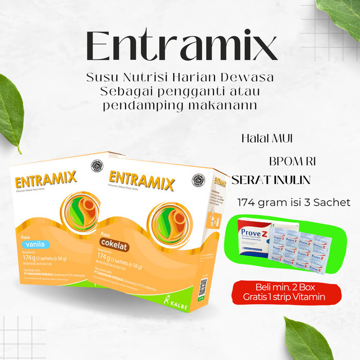 

[[Promo]]BEST SELLER Entramix Susu Nutrisi Untuk Lansia Susah Makan 174 Gram - Cokelat