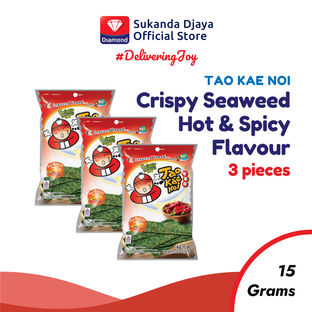 

Tao Kae Noi Crispy Seaweed Hot & Spicy Flavour 15 Gr [ISI 3 PCS]