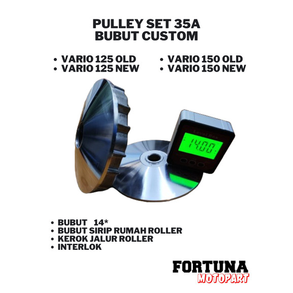 PULLEY SET 35A RUMAH ROLLER CUSTOM 35A PULLEY BUBUT CUSTOM BUBUT 13,5  13,8  14 VARIO125 150