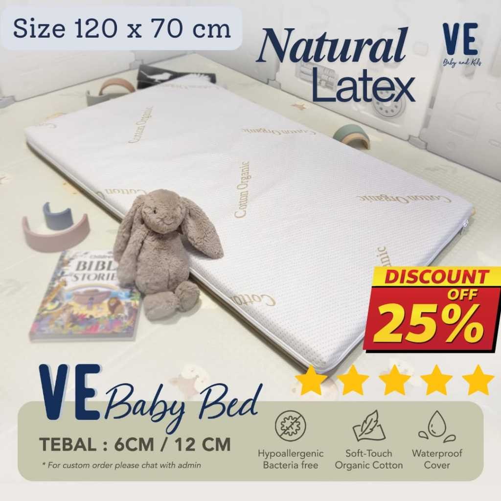 Kasur Latex Bayi / Matras Bayi / Baby Latex Bed Ukuran 120 x 70 x 6 Cm/12cm