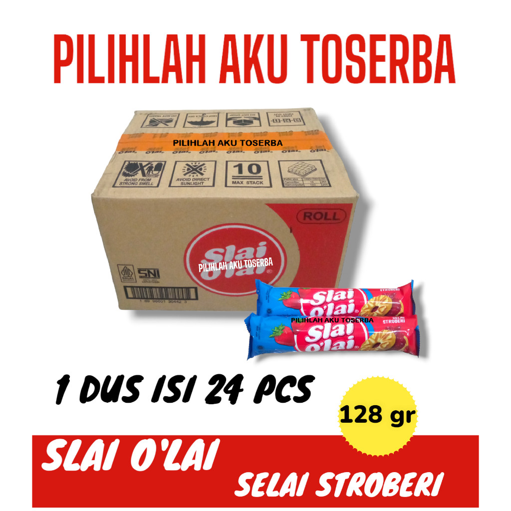 

Biskuit Slai Olai Strawberry Roll / Slai Olai Stroberi Roll 128 gr - ( HARGA 1 KARTON ISI 24 ROLL )