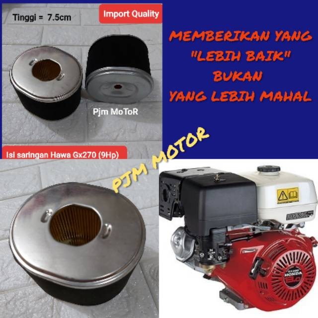 

Elemen Air Filter Isi Dalam Saringan Hawa Udara Mesin Gx270 honda 9Hp amplas