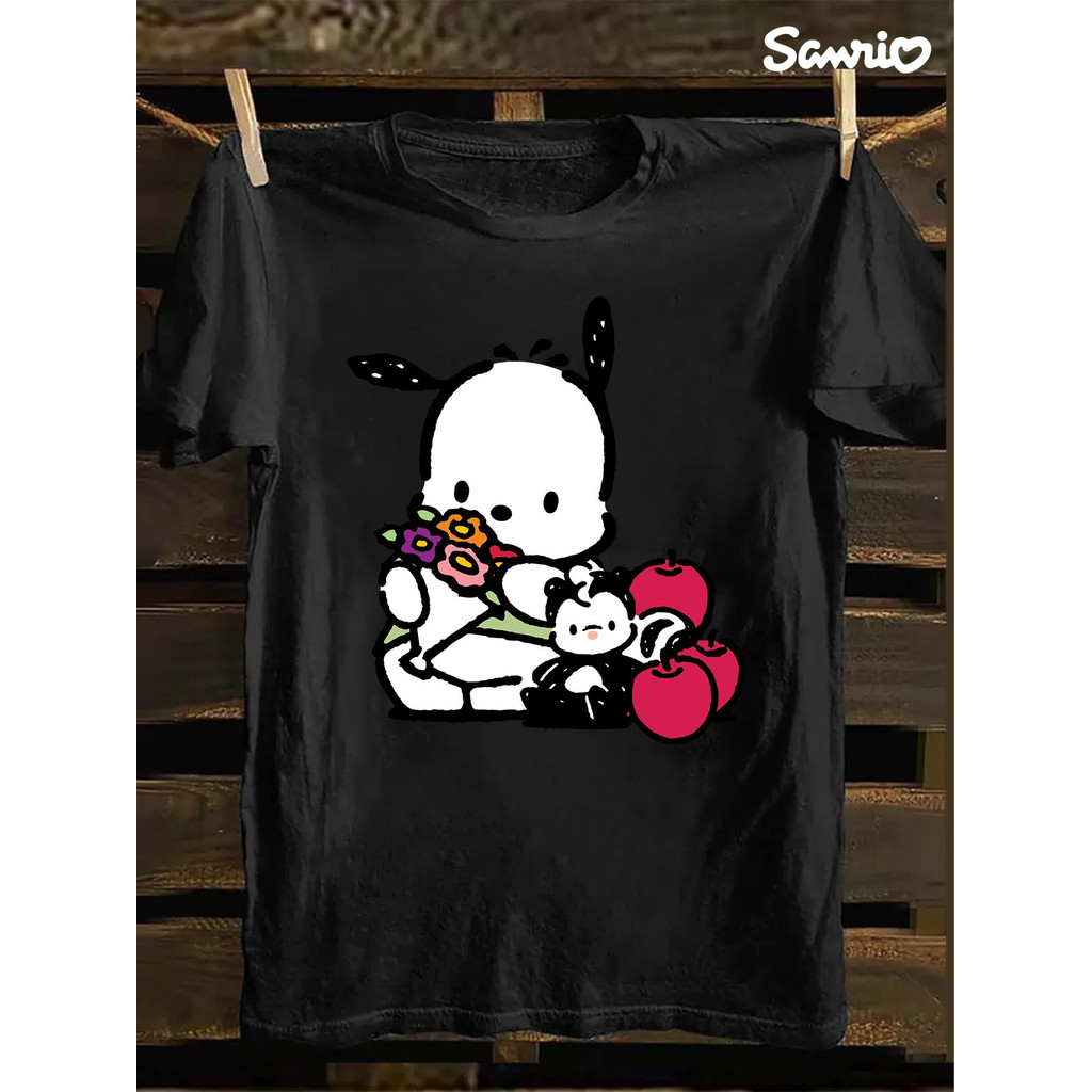Kaos Pria Sanrio Bunga Lucu Kaos Lengan Pendek Pria Kaos Distro Pria Keren Kaos Oblong Pria Kaos San