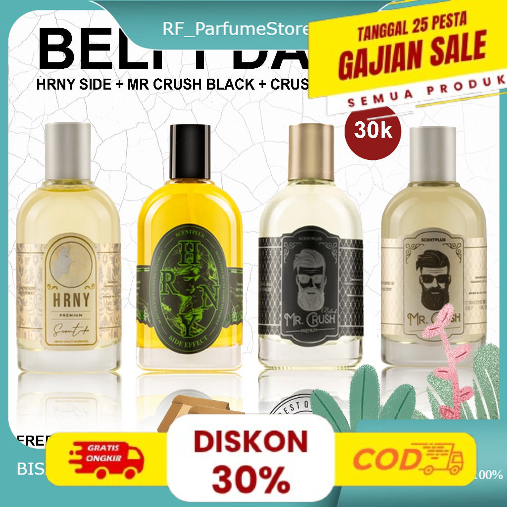 Parfum terlaris PROMO BELI 1 DAPAT 4 PARFUM PEMIKAT WANITA HRNY ORIGINAL + ELITE PRO PLAYER PARFUM A