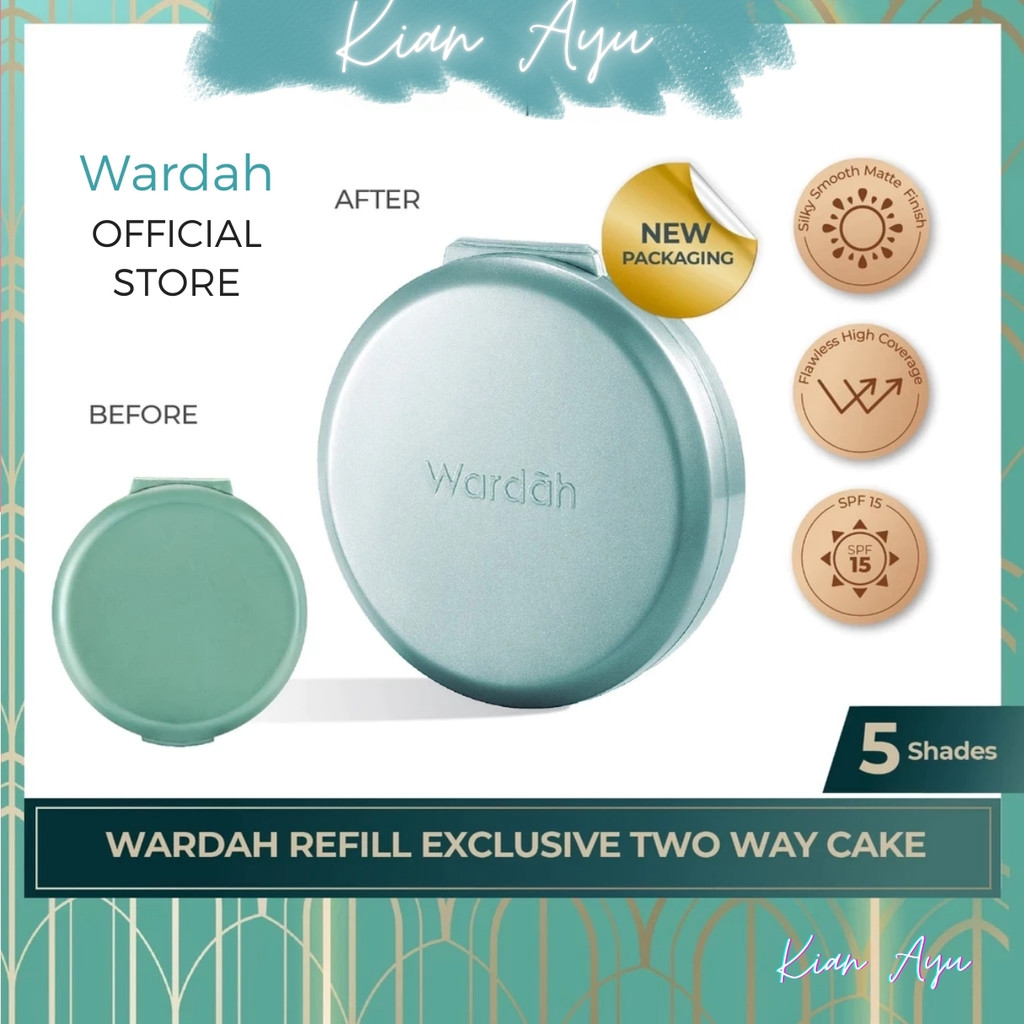 KianAyu* Must Have Wardah Exclusive Two Way Cake Refill 12g - Bedak Coverage Halus Tahan Lama