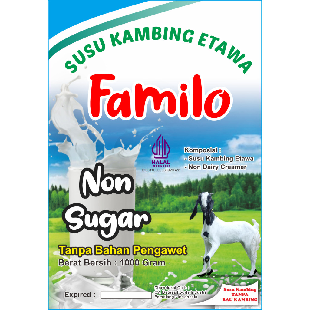 

Susu Kambing Etawa Familo Non Sugar 1 KG Alufoil