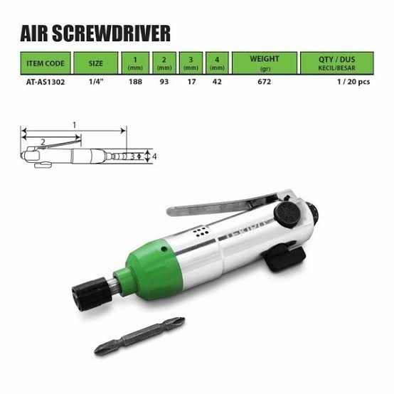 Tekiro Air Impact Screwdriver Angin Kompresor 1/4" Multifungsi alat pemasang sekrup Impek Angin Oben