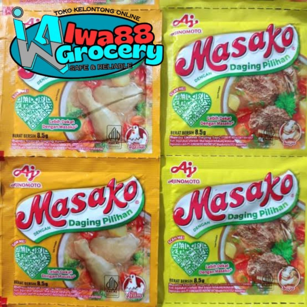 

masako bumbu penyedap rasa ayam dan sapi 1renceng