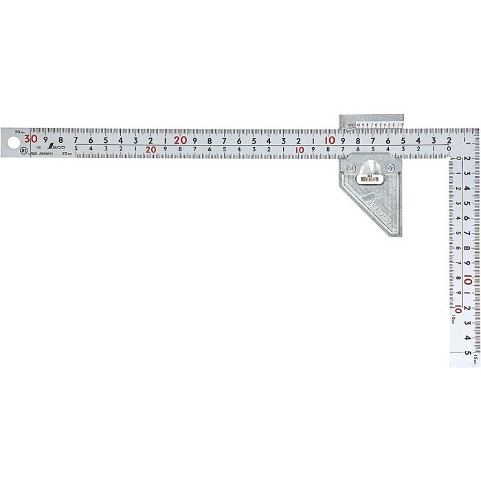 

SHINWA Penggaris Siku Besi Stopper 30cm 12486 Curved Scale Metal