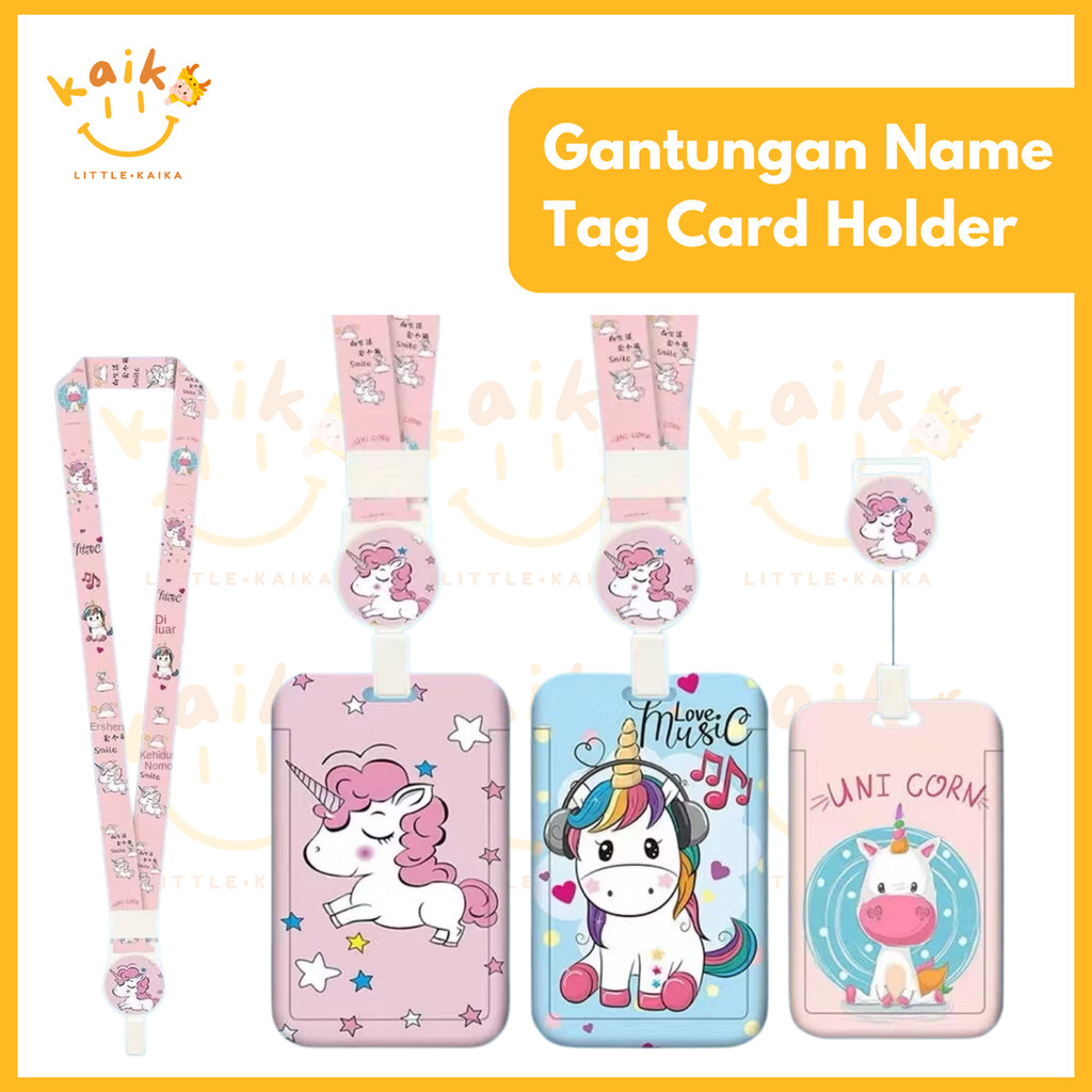 

LITTLE KAIKA | AA14 Kartun Unicorn Sanrio Gantungan Name Tag ID Card Holder / Gantungan Kartu Nama / Tali ID Card / Tempat Kartu ID Card Holder Gantung Leher Name Tag Ujian Anak Sekolah Kuromi Sanrio