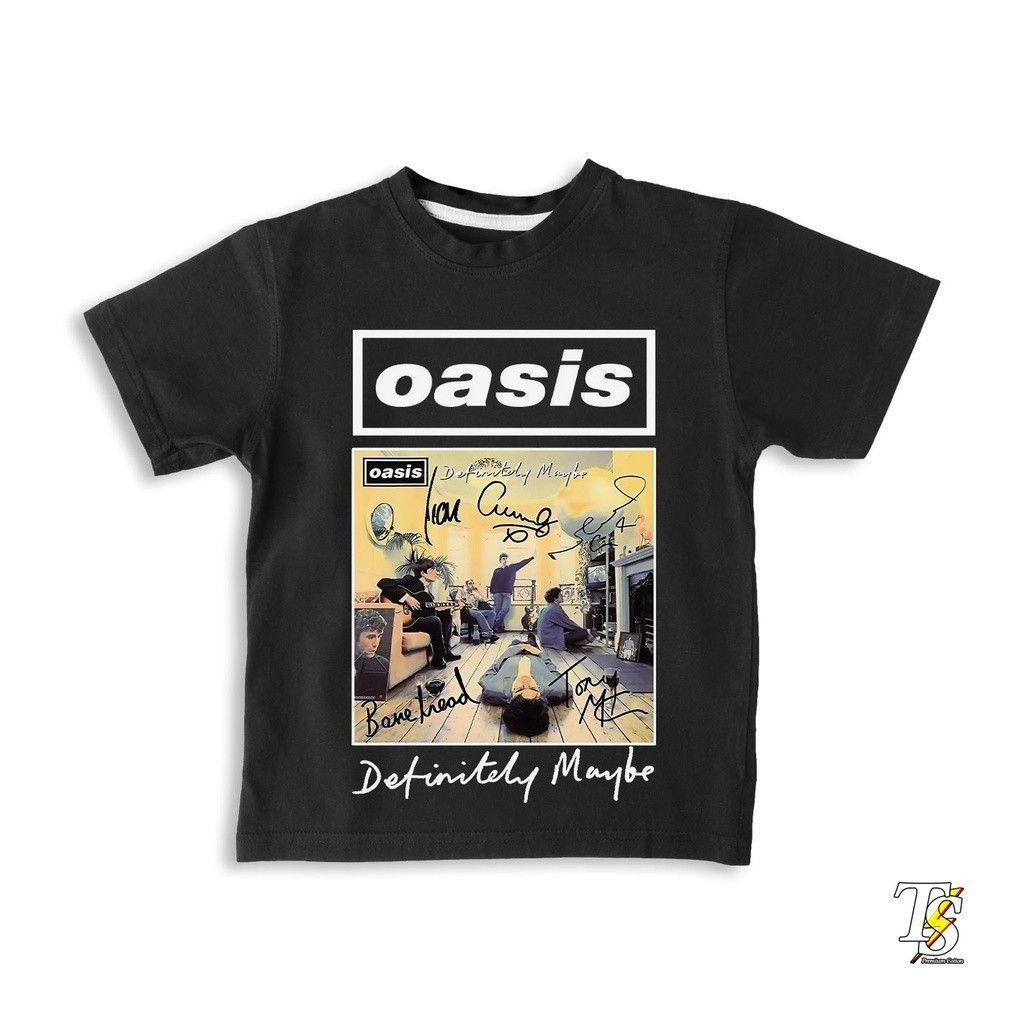 Kaos Anak Motif Band Umur 1 - 10 Tahun Oasis Definitely Maybe / Baju Kaos Musik Band Anak Laki Laki 