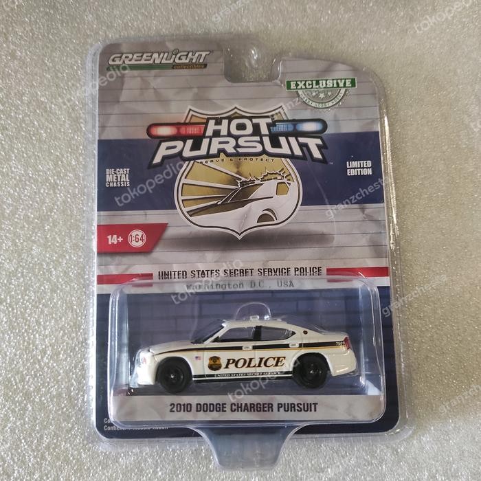 DIECAST GREENLIGHT HOT PURSUIT - 2010 DODGE CHARGER - US SECRET SERVICE MINIATUR