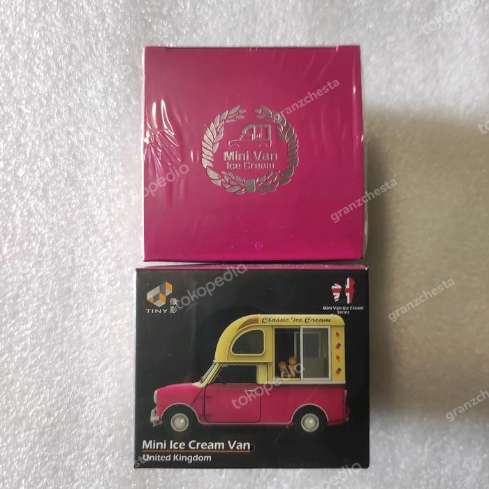 DIECAST TINY MORRIS MINI ICE CREAM VAN PINK