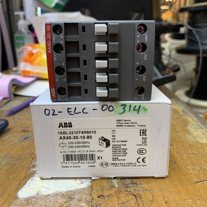 Kontaktor ABB AX40-30-10 3phase 60a 220v contactor ax40 30 10
