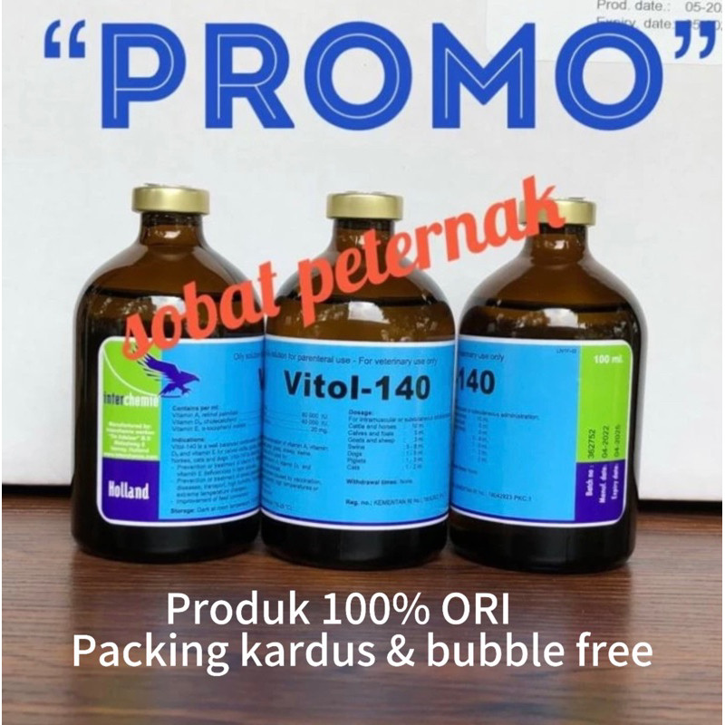 Vitol 140 100ml Vitamin ADE Sapi Kambing Domba Babi Hewan