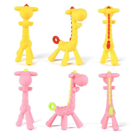 OLO49 Mainan Gigitan Bayi Jerapah Teether Baby Giraffe Food Grade BPA FREE Bahan Silikon