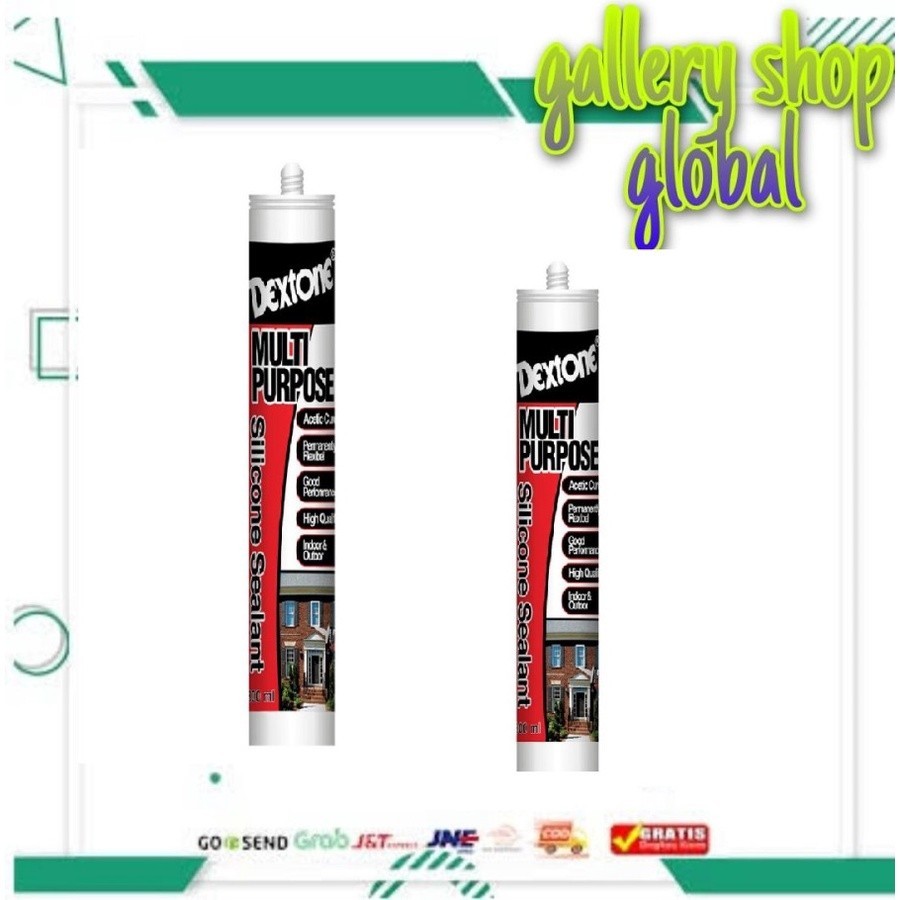 Dextone Lem Silicone Sealant Multi Purpose grey 300ml - sealant kaca -