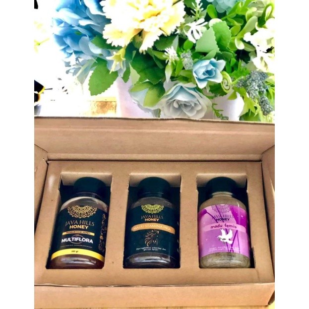 

PROMO PAKET 3 BOTOL MADU HAMPERS JAVA HILLS HONEY UKURAN 160GR | HAMPERS JAVAHILLS HONEY