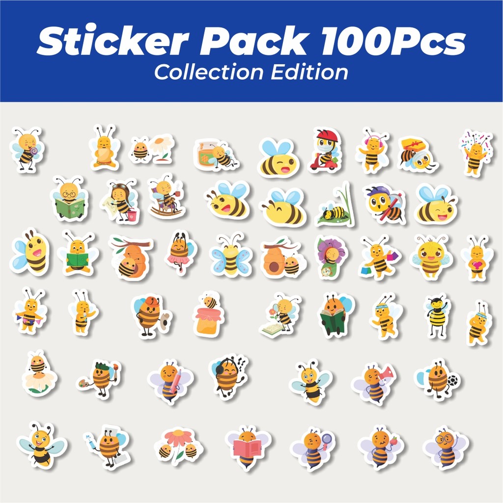 

Hot Hewan Lebah Lucu Anti Air Stikers Berperekat Waterproof Sticker Decal Buat Motor Helm Buku Journal Koper Casing HP Laptop Botol Minum