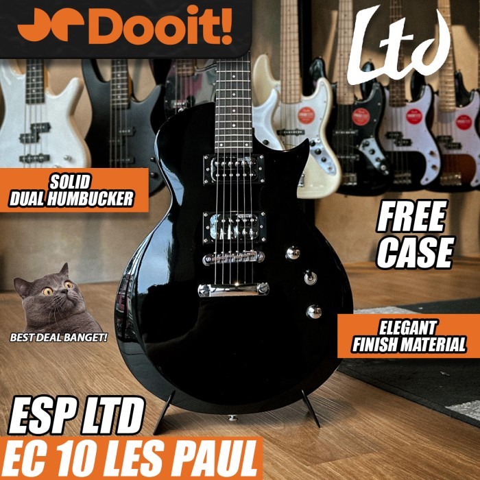 ESP LTD EC-10 EC10 EC 10 LES PAUL Model Electric Gitar Elektrik Humbucker With CASE - BLACK