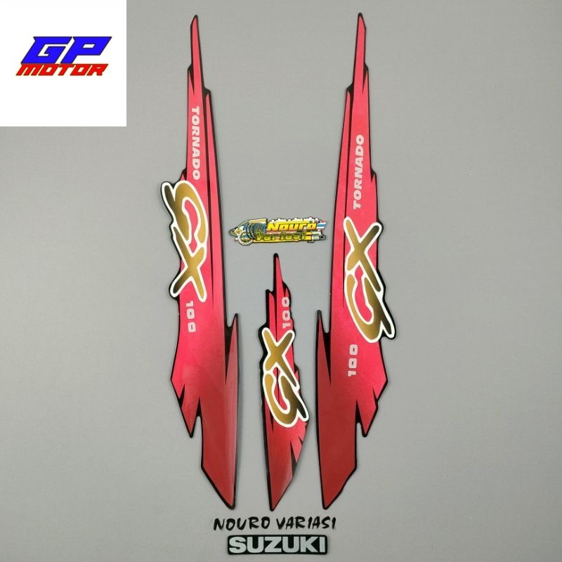 Striping Suzuki GX tornado 110 hitam merah berkualitas terbaik