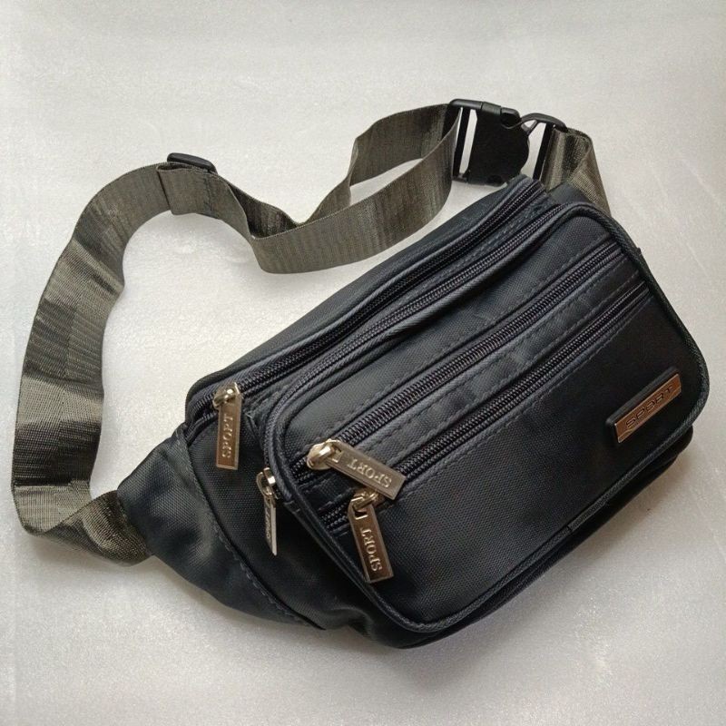 OBRALLL Tas Waistbag Selempang & Bahu SPORT BAG JINGPIN || Tas Pinggang DENIM JINGPIN Pria Waterproo