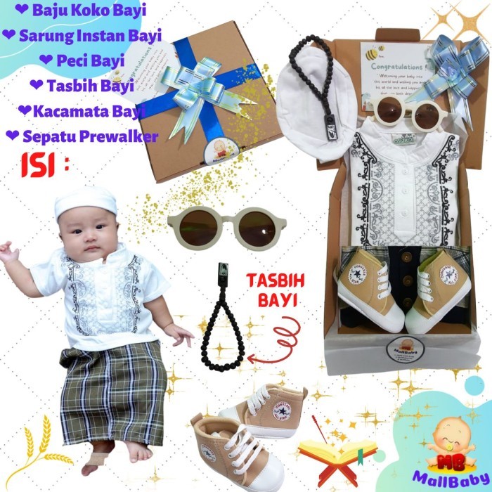 

Best Seller- Hampers koko Bayi Paket Kado Bayi Laki Laki Islami Muslim Premium - Faiq 0-6 Bln