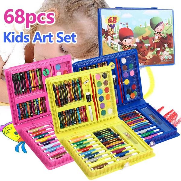 

SN COD Art Set 68 pcs / Crayon Set 68 pcs / Drawing Set 68 pcs / Set Krayon Mewarnai dan Melukis Lengkap dengan Cat Air