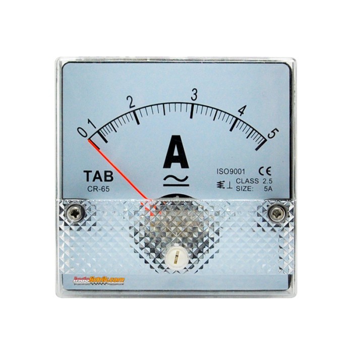 BY99 Ampere Meter Analog AC / DC 5 A CR65 Direct TAB