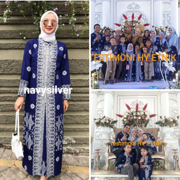 ✔WY.SY✔ - PROMO Baju Couple Batik Songket Palembang Gamis Wanita Pesta Kondangan Jumbo Elegan Kekini