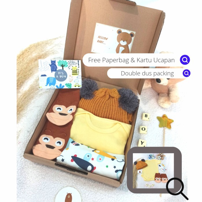 

Best Seller Hampers baby boy black&white kado bayi laki - Kuning 0-3bln