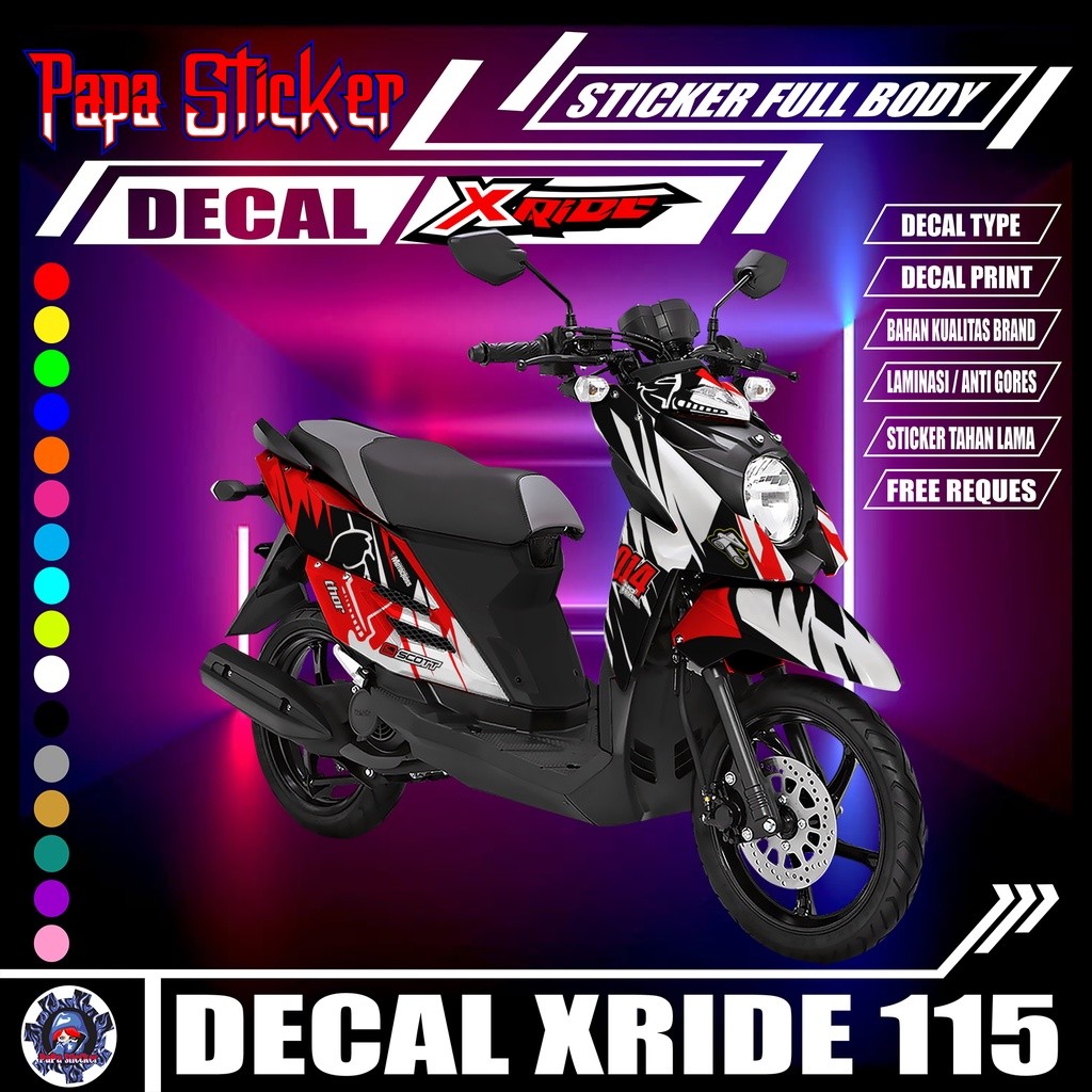 DECAL STICKER XRIDE 115 VARIASI FULL BODY YAMAHA XRIDE 115 STICKER CODE 01
