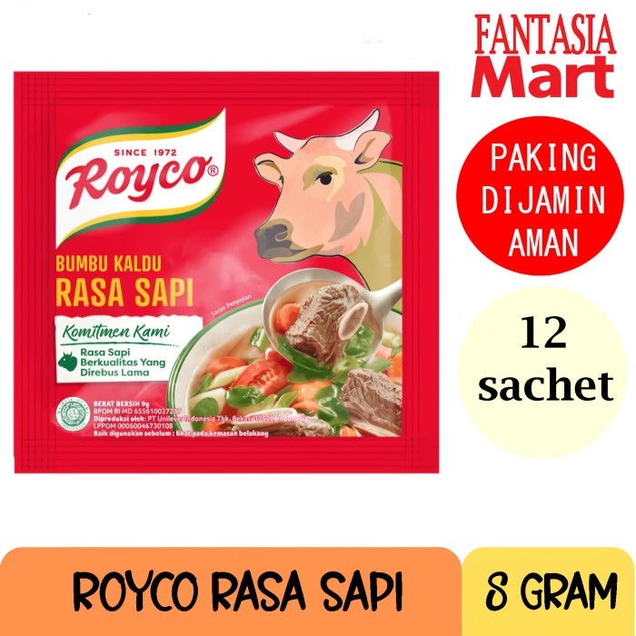 

ROYCO SAPI 8 GRAM PACK ISI 12 SACHET FANTASIA DENGAN PAKING AMAN