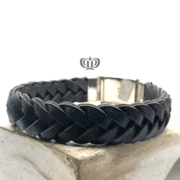 Dewi Souvenir Silver | Gelang Kulit Asli Perak Bali 925 Model Kepang