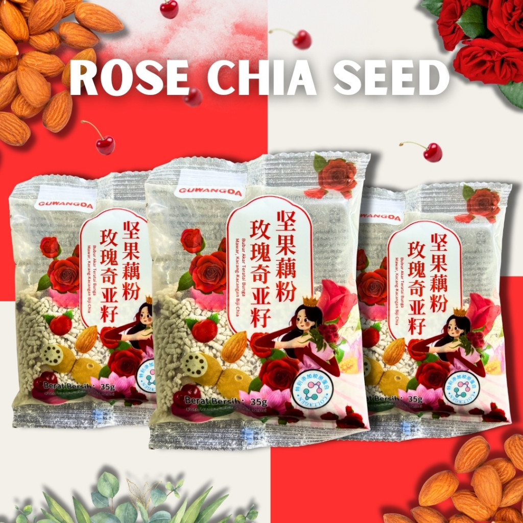 

Oufen Lotus Root Powder - Kemasan Sachet Varian Rose Chia Seed (35g Sachet) & Praktis